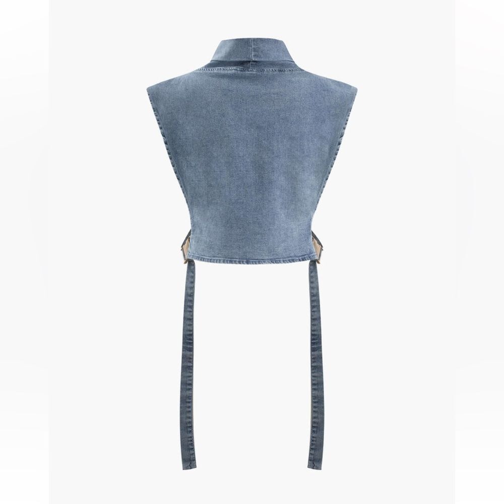 Micas Denim Buckle Sleeveless Top size M - Picture 3 of 7